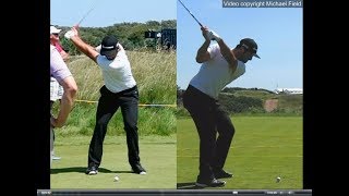 Jon Rahm golf swing  Long Iron faceon amp downtheline July 2017 [upl. by Oberheim]