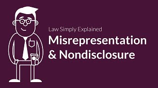 Misrepresentation and Nondisclosure  Contracts  Defenses amp Excuses [upl. by Koval]