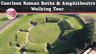 CAERLEON ROMAN BATHS amp AMPHITHEATRE WALES  Walking Tour  Pinned on Places [upl. by Cynth]