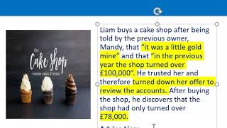 How to apply misrepresentation Liam cupcake scenario [upl. by Teressa561]