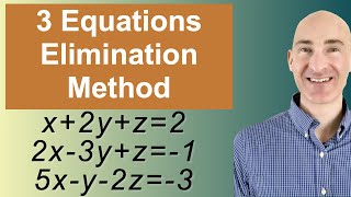 Solving Systems of 3 Equations Elimination [upl. by Vardon]