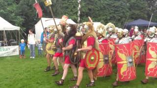 Roman Reenactment at the Amphitheatre in Caerleon Marching In [upl. by Doyle]