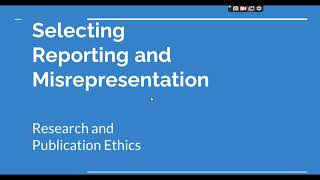 Selective Reporting and Misrepresentation of data Research and Publication ethics Phd coursework [upl. by Werra]