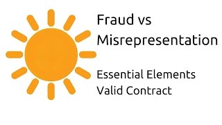 Fraud vs Misrepresentation  Other Essential Elements of a Valid Contract  CA CPT  CS amp CMA [upl. by Genevra99]